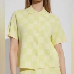 UGG Jeannie Checkered Button Down Polo Shirt M